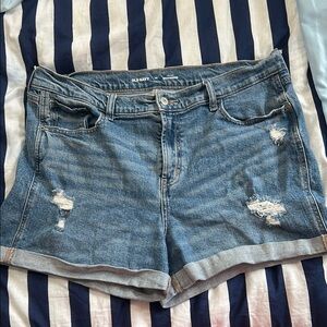 Old Navy Blue Jean Shorts Distressed Cuffed